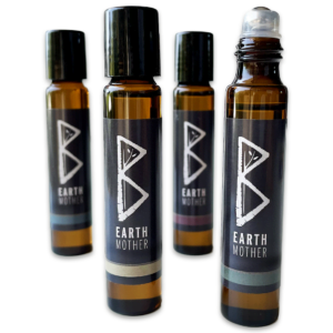 4 blends of 10ml Earth Mother organic essential oil roll-on perfume